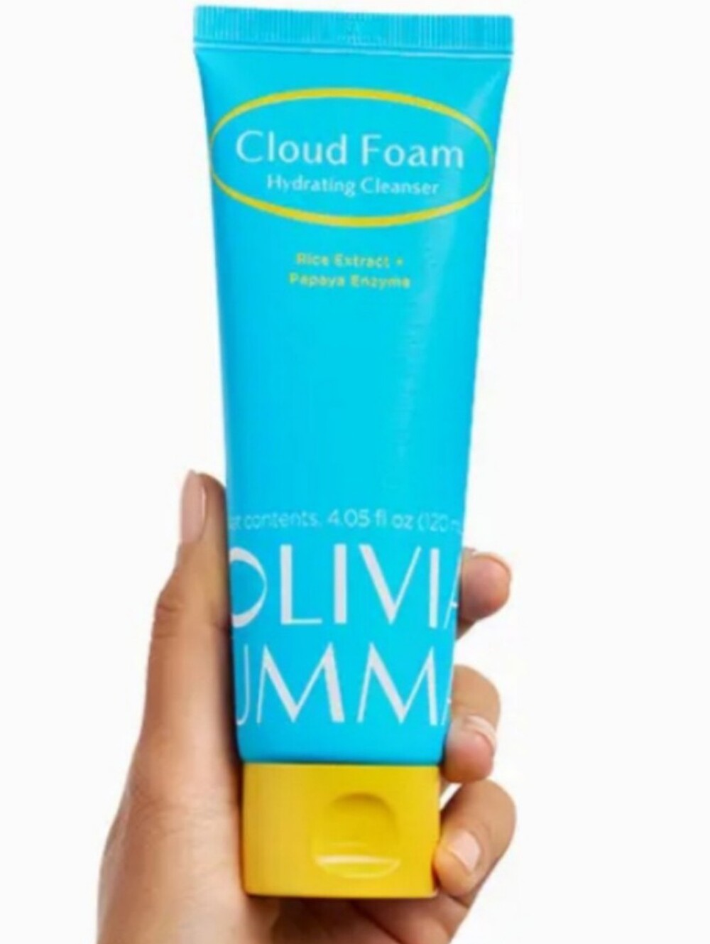 Olivia M Cloud Foam Hydrating Cleanser - Turquoise with Yellow Cap